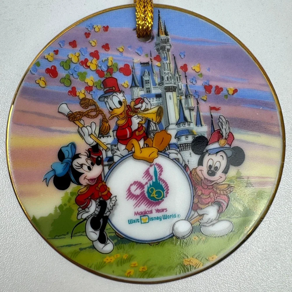 Vtg 1991 Disney World‎ 20th Anniversary Ornament Mickey Minnie Donald Japan